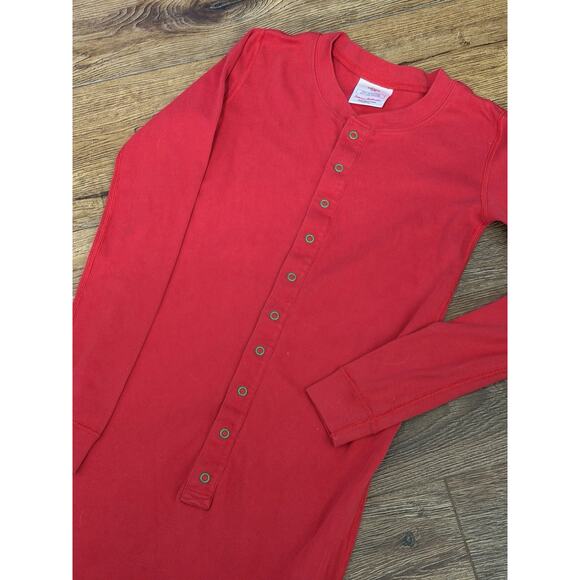 Hanna Andersson Christmas Red Pajama Santa One Piece Union Suit 150 Boy Girl 12 - Picture 2 of 3